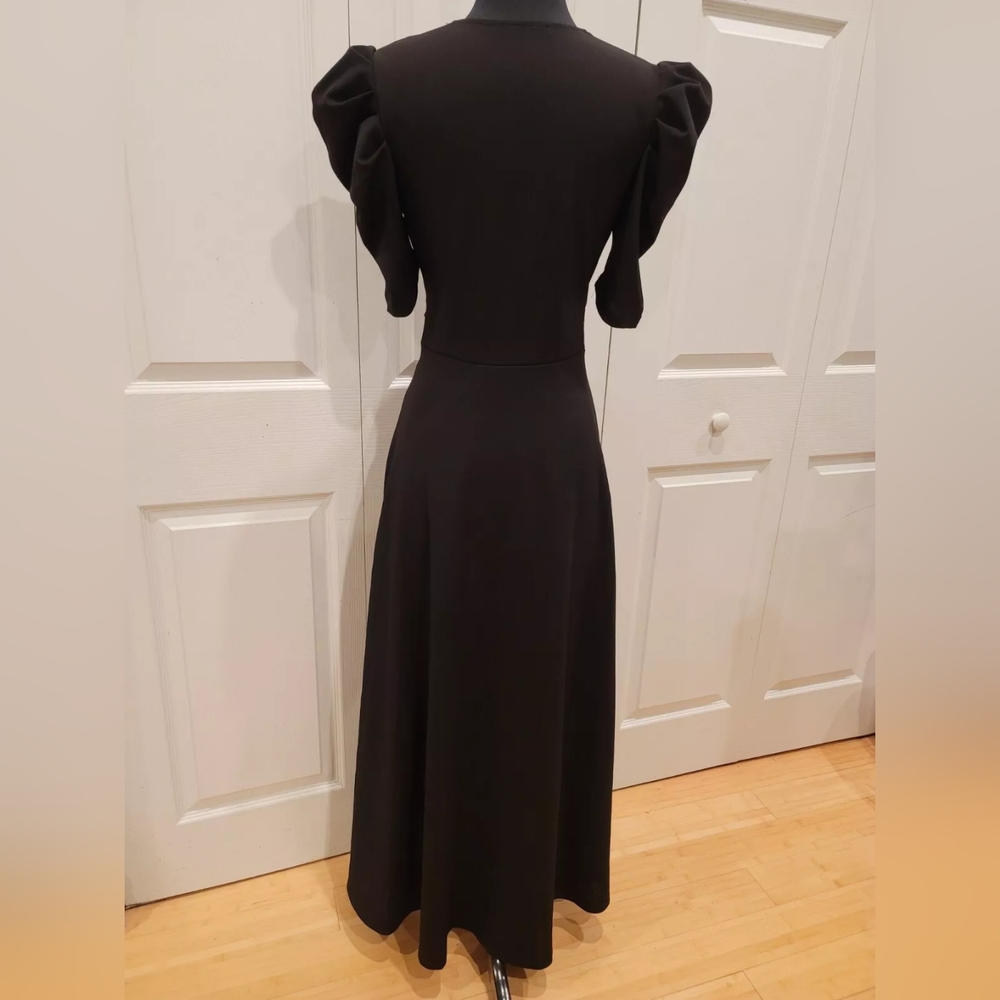 Unique Forever 21 Win Win black high low deep v ruched waist top S NWT - Picture 5 of 7